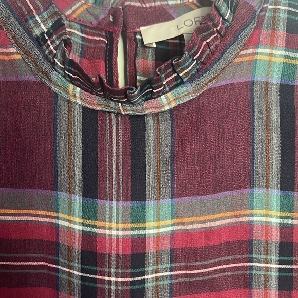 LOFT - Sleeveless Plaid Ruffle Top – XSmall - Picture 4 of 8